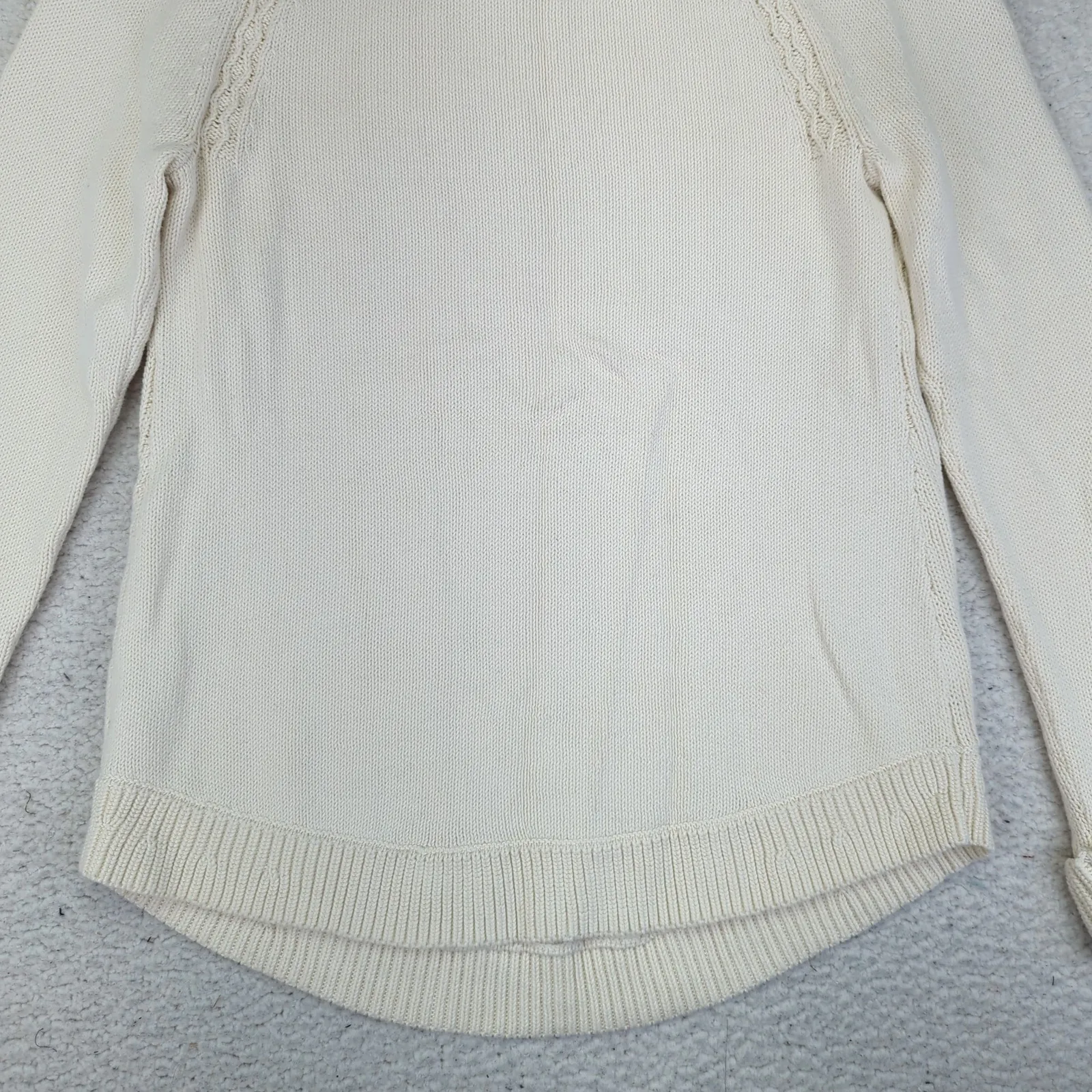 Talbots Womens Cable Knit Mock Neck Long Sleeve Pullover Sweater Cream M New Tag - Image 6