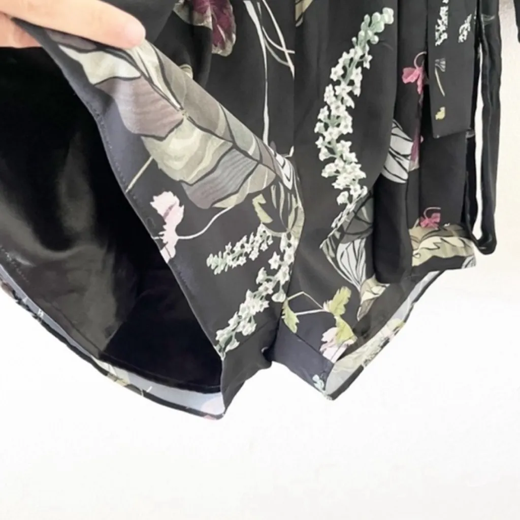 City Chic Floral Lily Pad Romper in Black Multicolor - Image 4