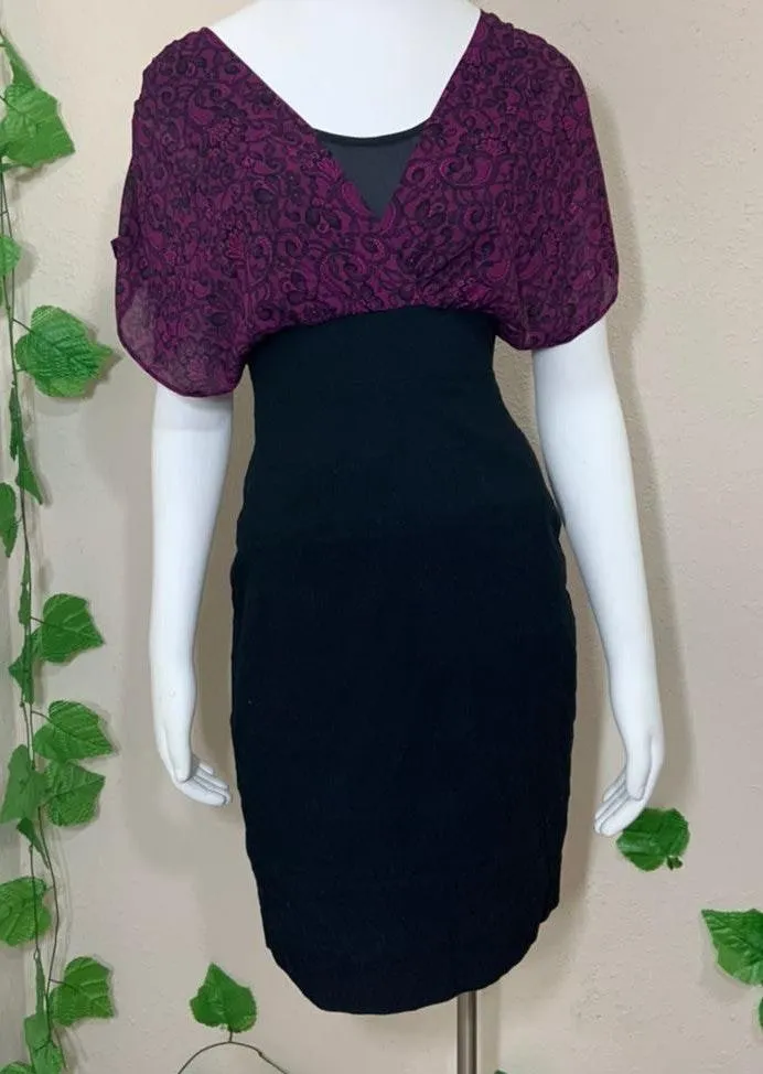 Floral Purple Wiggle Dress - Image 6