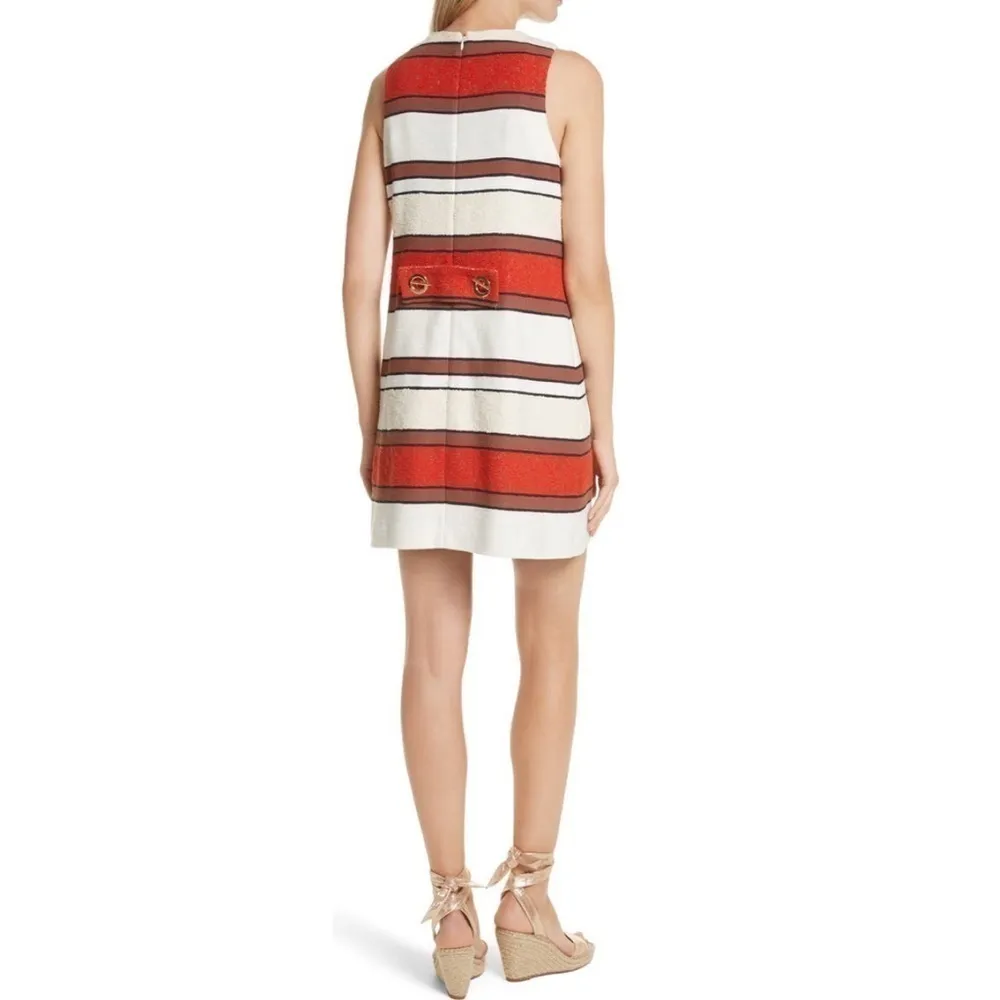 DEREK LAM 10 CROSBY Grommet Detail Stripe Shift Dress - Image 2
