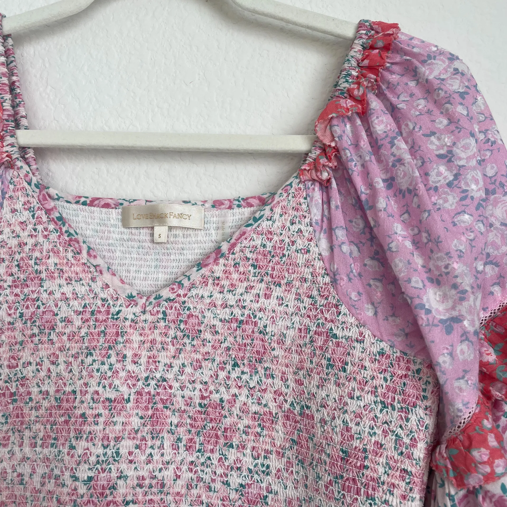 LoveShackFancy Ensley Purple Floral Smocked Mini Dress  - Image 10