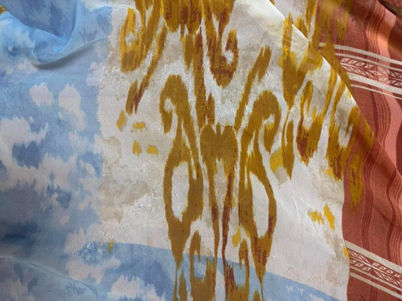 CATO Sheer Chiffon Patchwork Flowy Top XL - Image 8