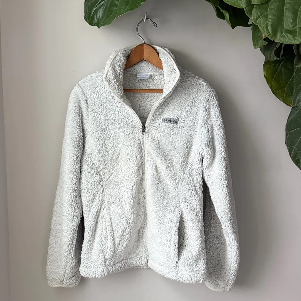 Columbia Gray Cloudy Day Fuzzy Soft Fleece Full Zip Jacket - Image 3
