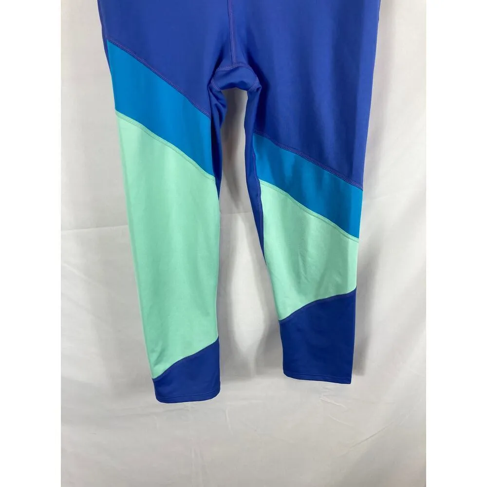 Joy Lab Color Block Blue Cropped Leggings Size Medium - Image 3