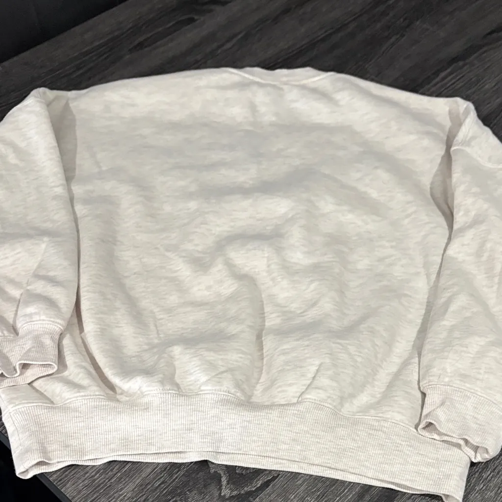 Pacific Sunwear Cream Crewneck Sweater Gray Size XS - Image 3