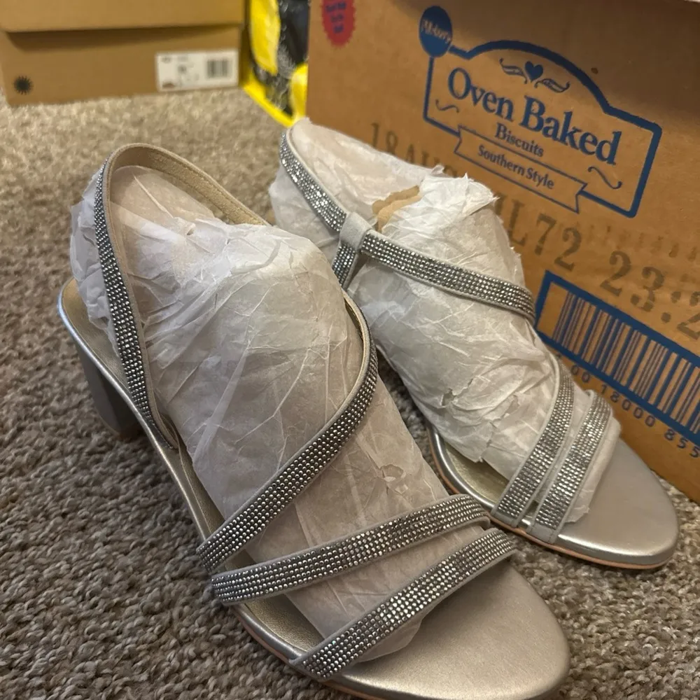 Elegant Silver Strappy Sandals 9 - Image 2