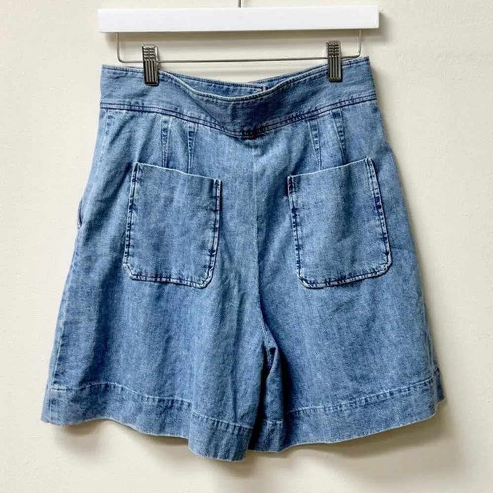 NWT A.P.C Dayana 100% Cotton High Waisted Denim Short Washed Indigo Women's 38/6 Blue - Image 4