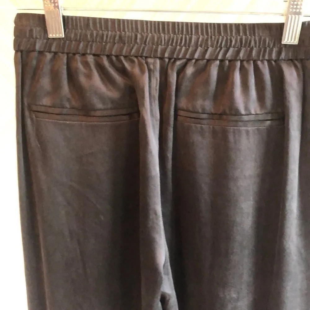 Paige Faded Black Drawstring Silk Joggers - Image 6