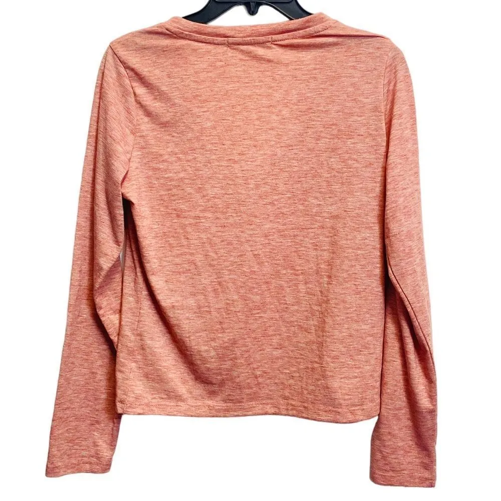 TRISECS Medium V Neck Semi Crop Top Long Sleeve Pullover - Image 3