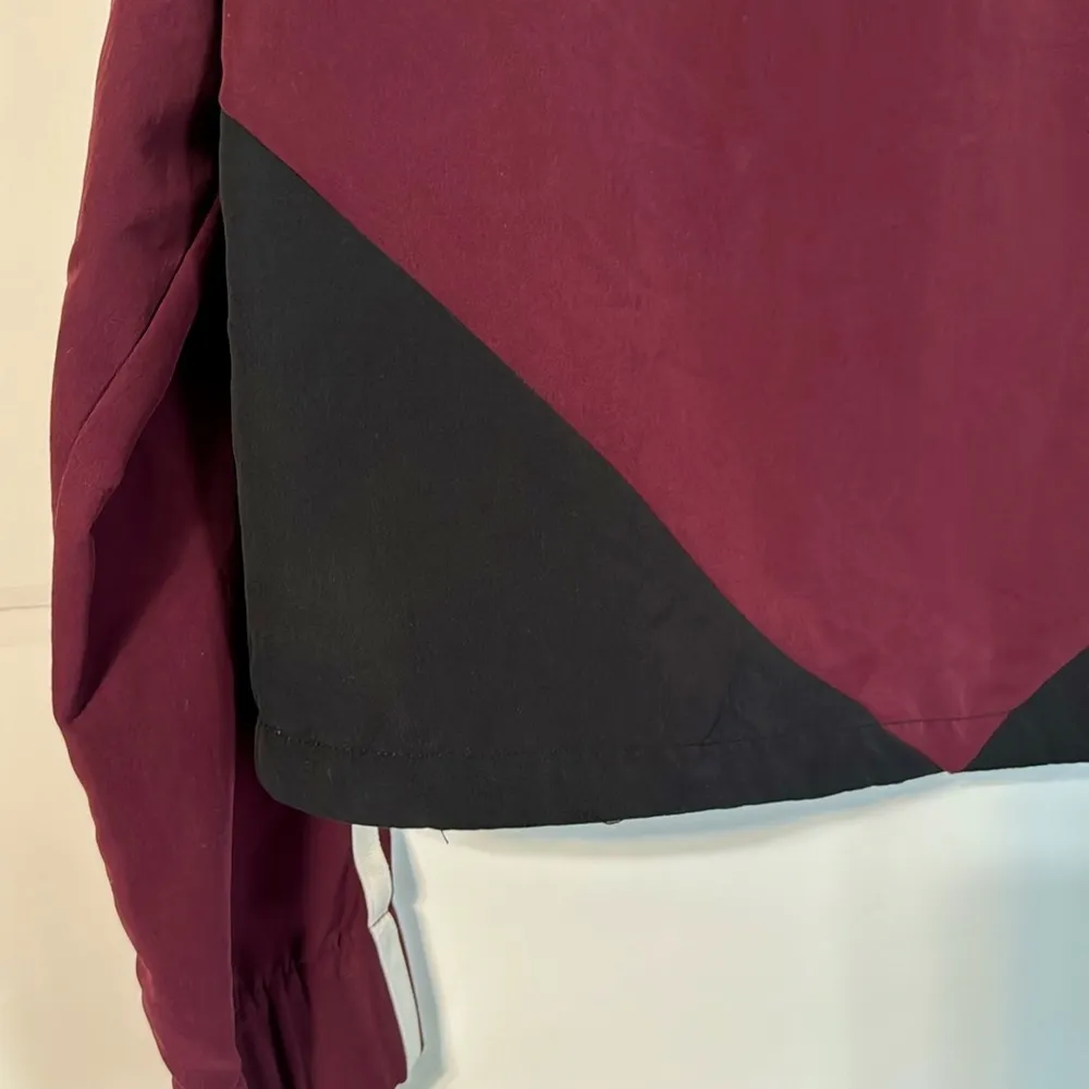 Cropped 1/2 Zip Windbreaker Maroon Size S - Image 10