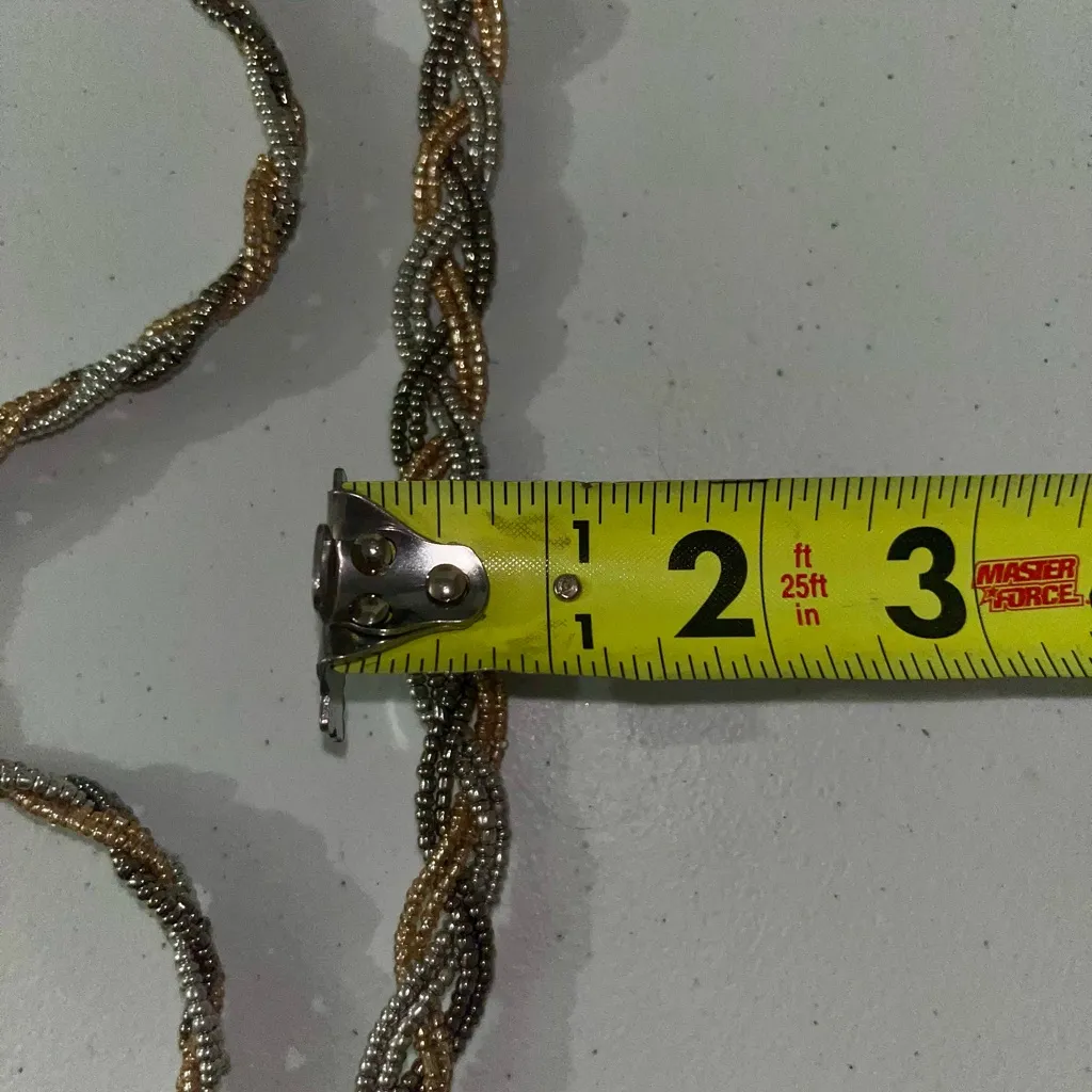 💙 NWT Seed Beaded Braided Lanyard Keychain Silver - Image 4