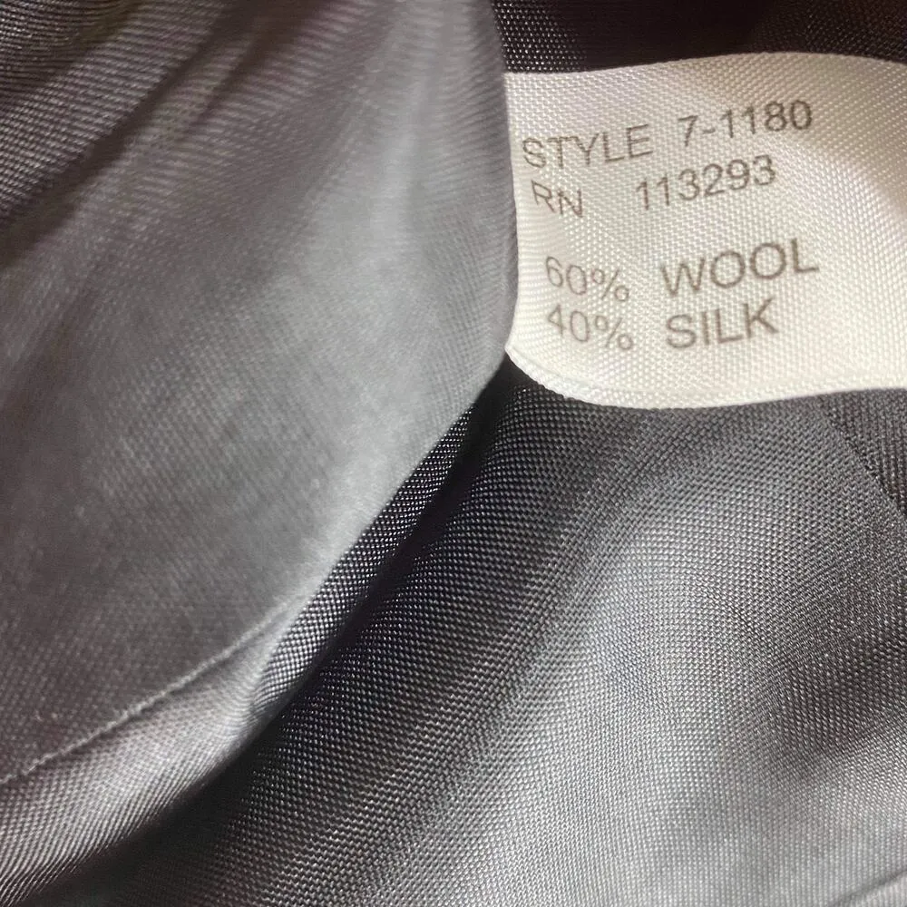 CREDIBILITY SHERRI DROBNICK Vintage 90s Ruffle Neck Blazer Black Size 4 - Image 4