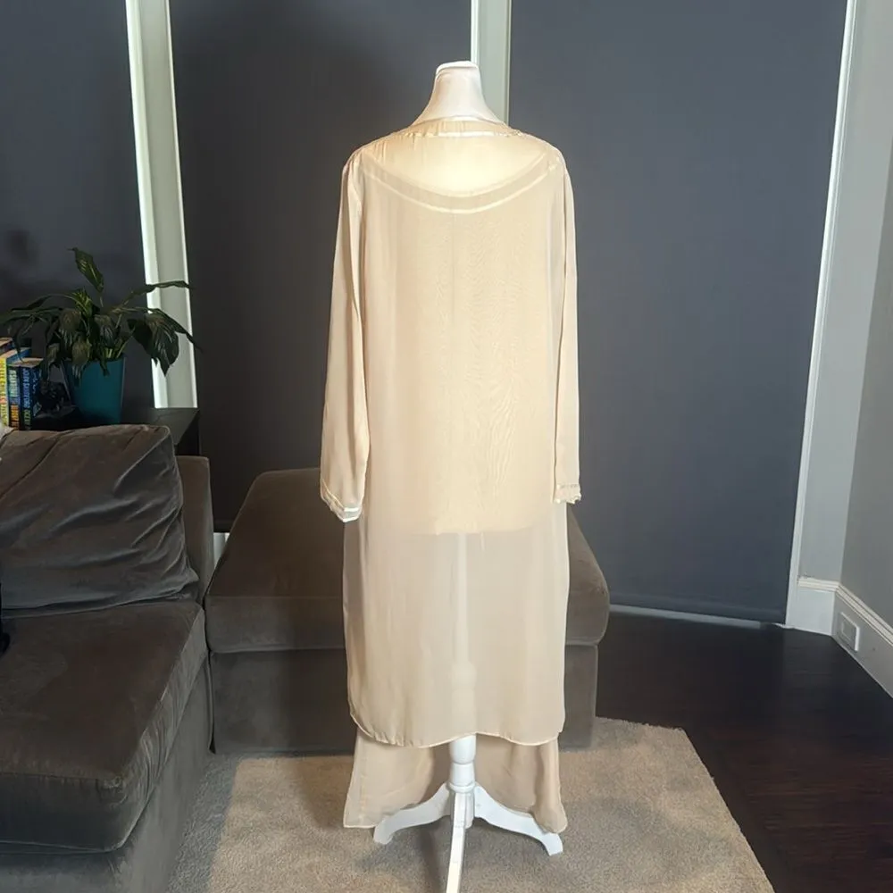 Women’s Chiffon 3 Piece PantSuit Long Jacket
Ribbon Detail Size 14 NWOT - Image 4