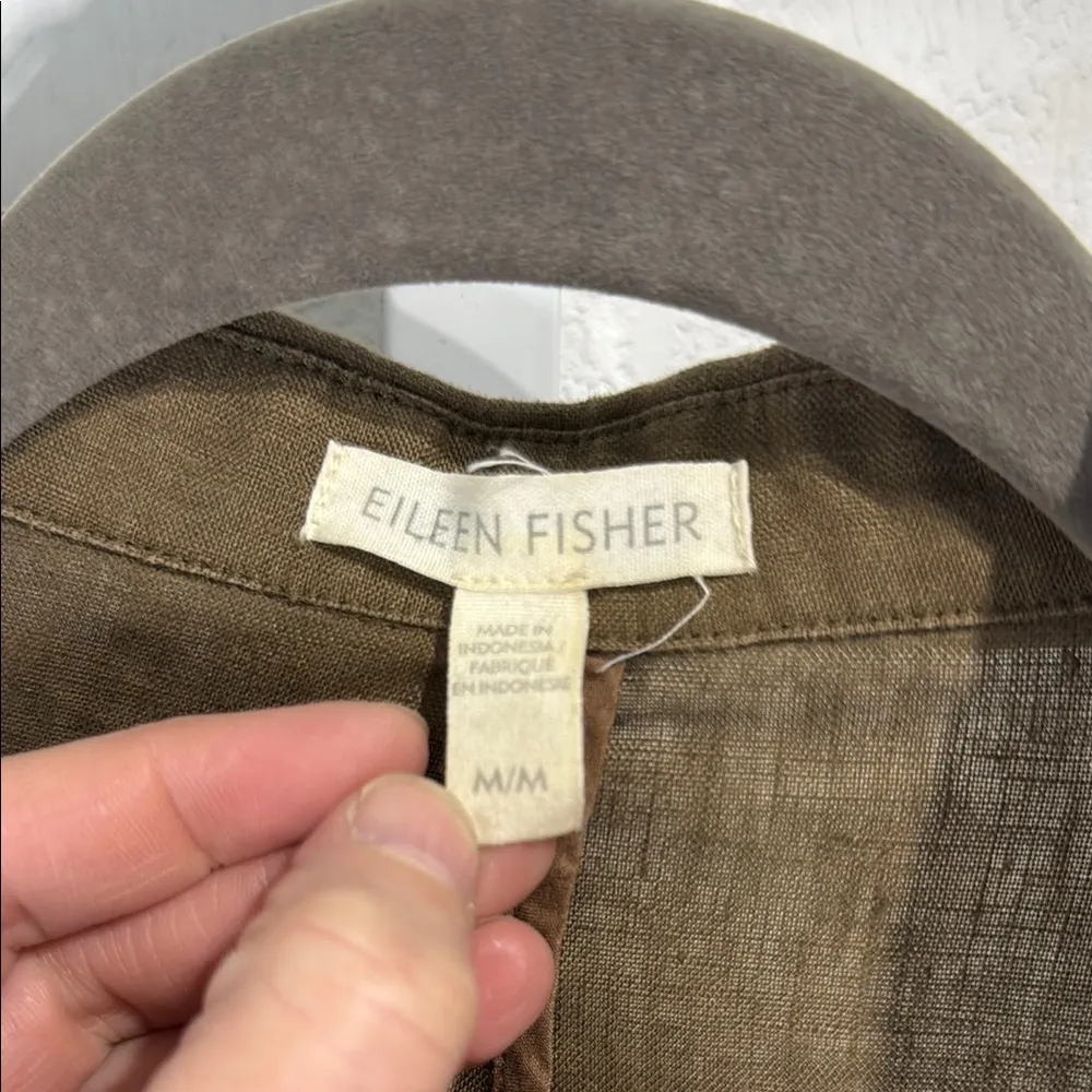 Eileen Fisher Brown Organic Linen Blazer - Image 2