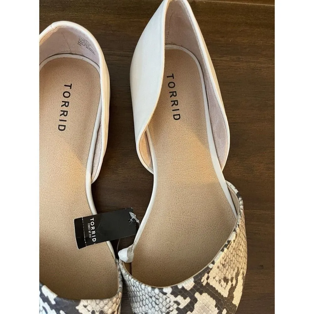Torrid Faux Leather Snakeskin Print D'Orsay Flats Slip-On Shoes Women's 9W NEW - Image 8
