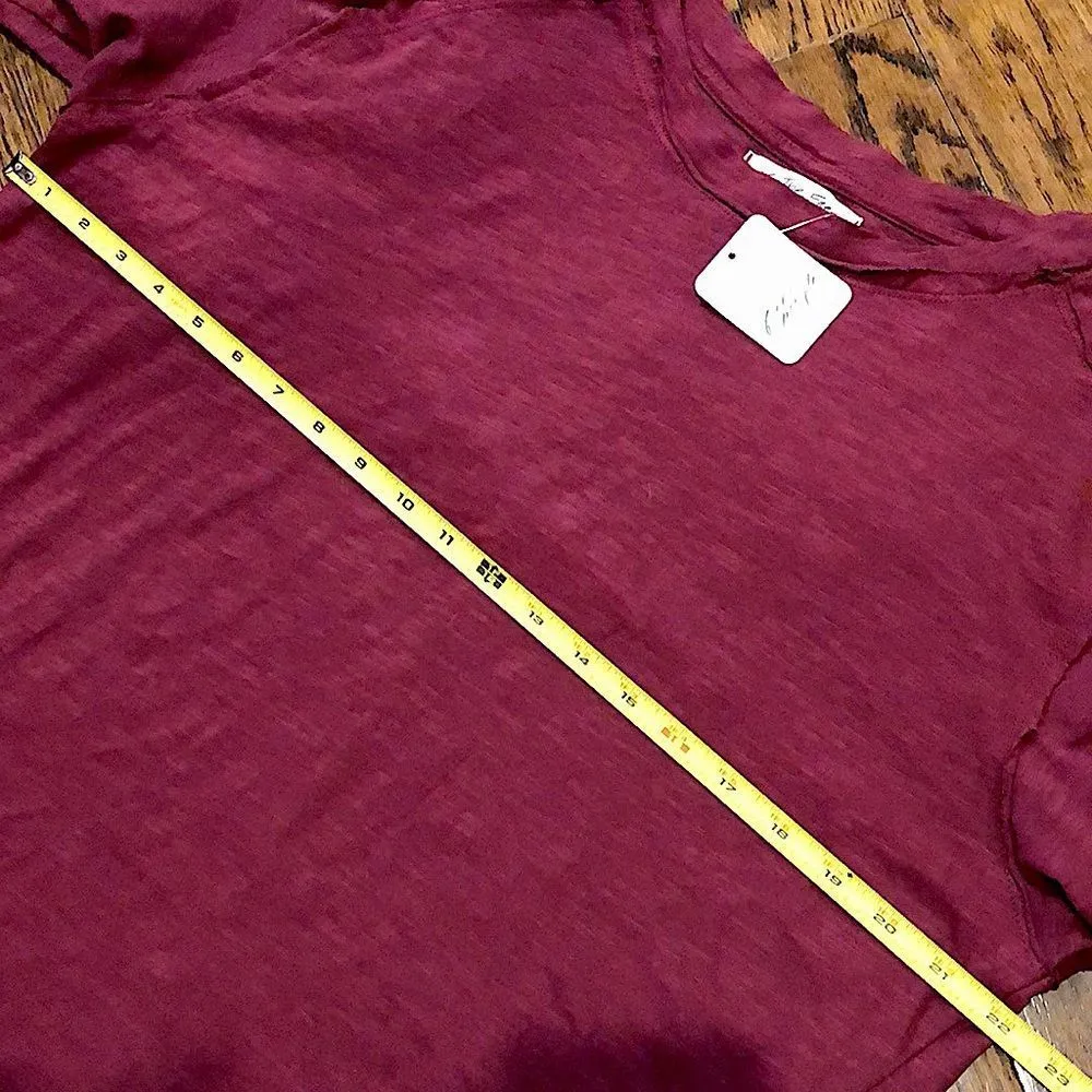 FREE PEOPLE Queen Pomegranate Maroon Round Hem Long Sleeve Thumb Holes Tunic NWT - Image 12