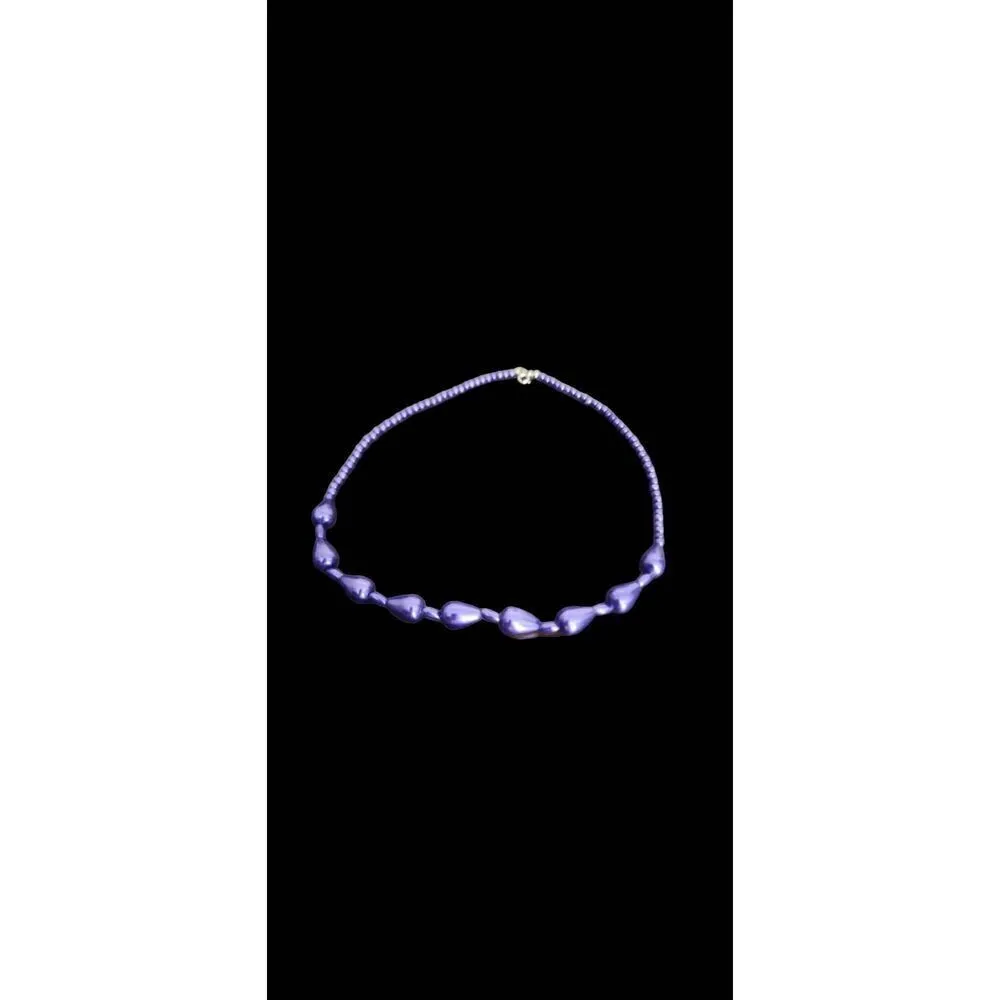 Vintage Y2K Women’s Purple Beaded Choker Princess‎ Necklace 90’s Clueless Bold - Image 4