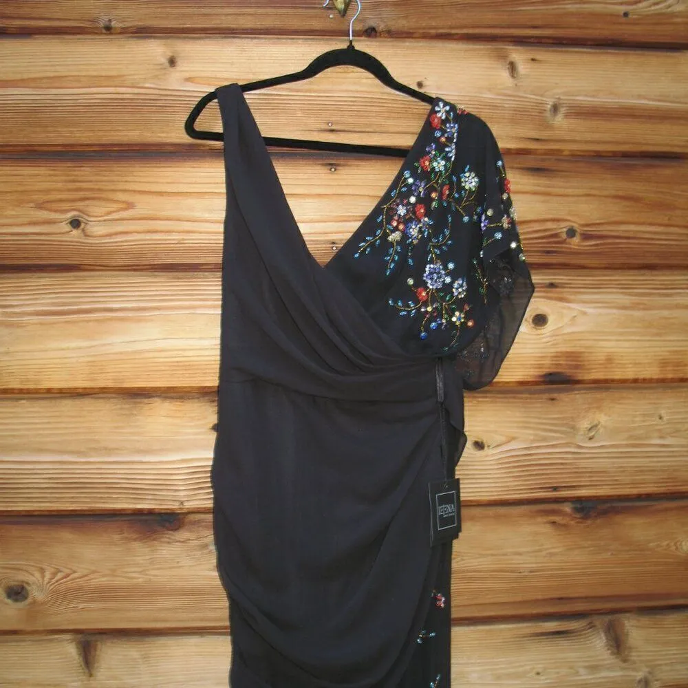 Mac Duggal 26530 Womens FAUX WRAP MULTI COLORED BEADED FLORAL GOWN Dress - Image 8