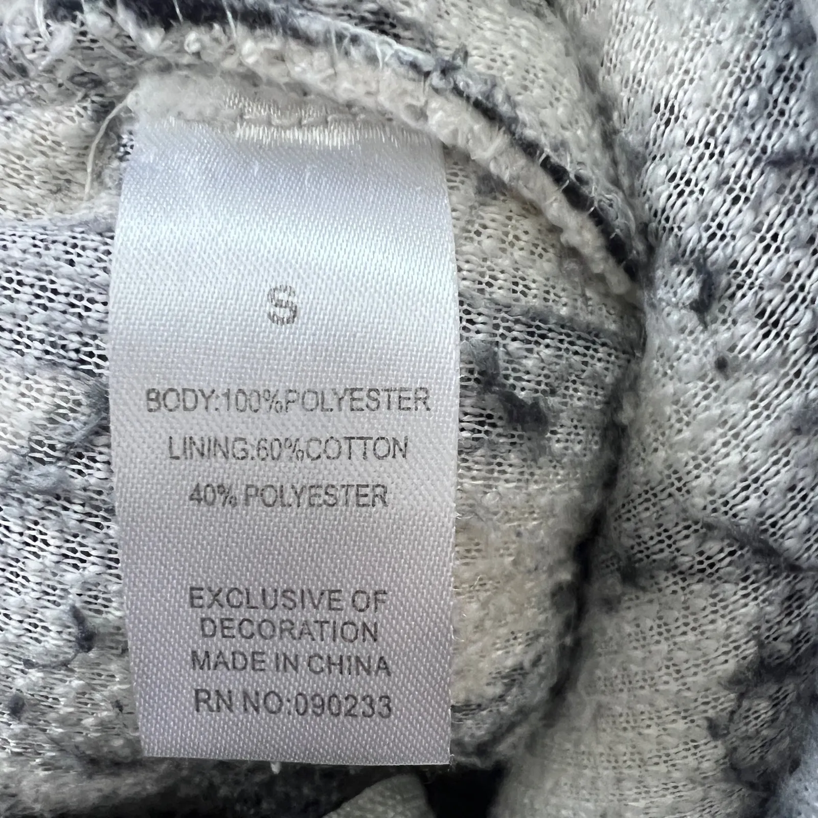 Pacsun Women's White & Black Peace Sign Print Full Zip Sherpa Hoodie Jacket S - Image 6