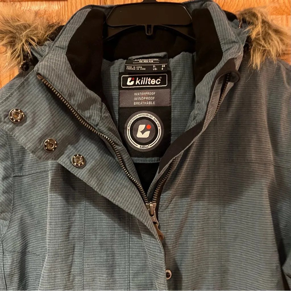 Killtec‎ Snow Ski Snowboard Functional Jacket with Removable Hood Women's Size 8 Blue - Image 6