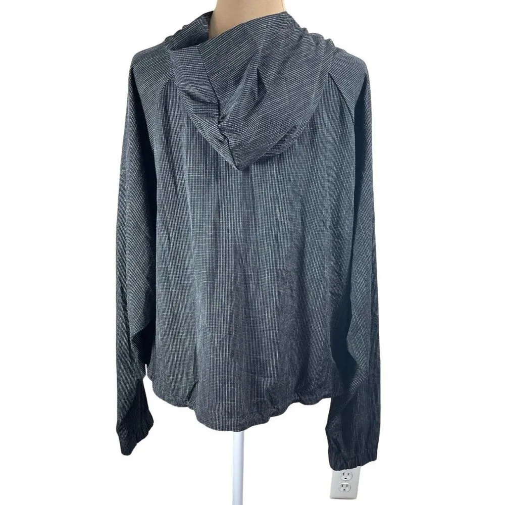 NWT Reebok High Low Full Zip Hooded Check Black Jacket Windbreaker 2X 18-20W - Image 4