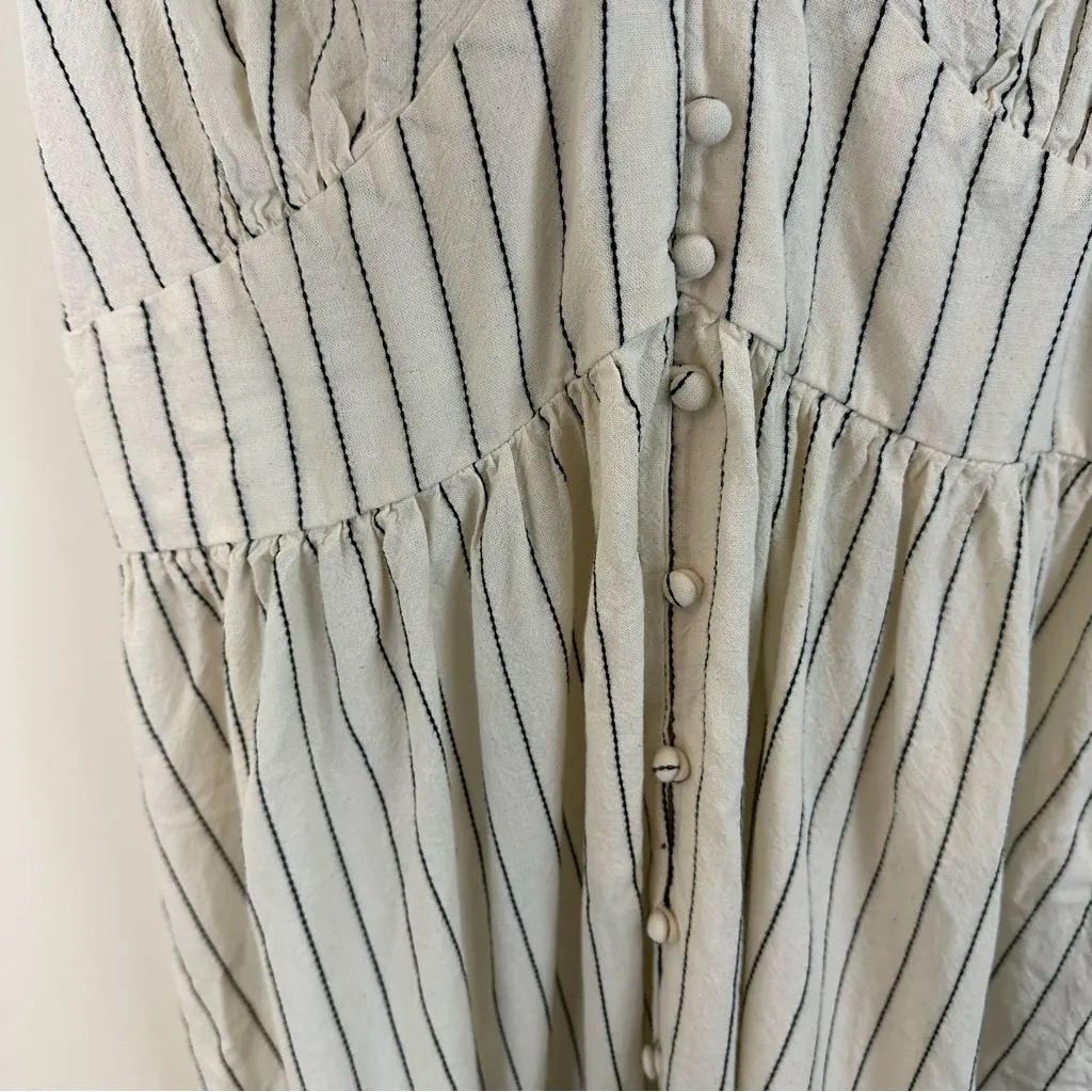 Nobody's Child Starlight Stripe Sleeveless Organic Cotton Maxi Dress In Ivory 8 White - Image 5