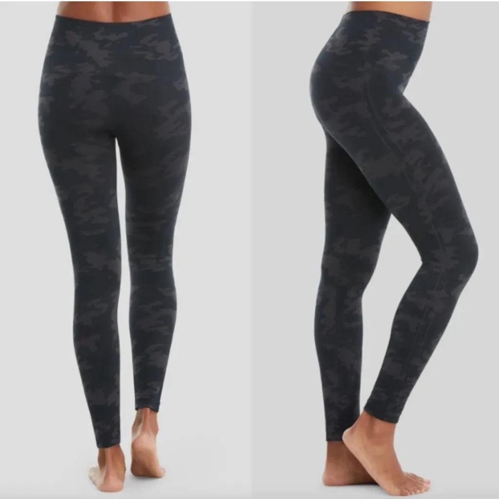 SPANX Women’s Black Camouflage Seamless High Waist Leggings Size X-Large‎ - Image 2