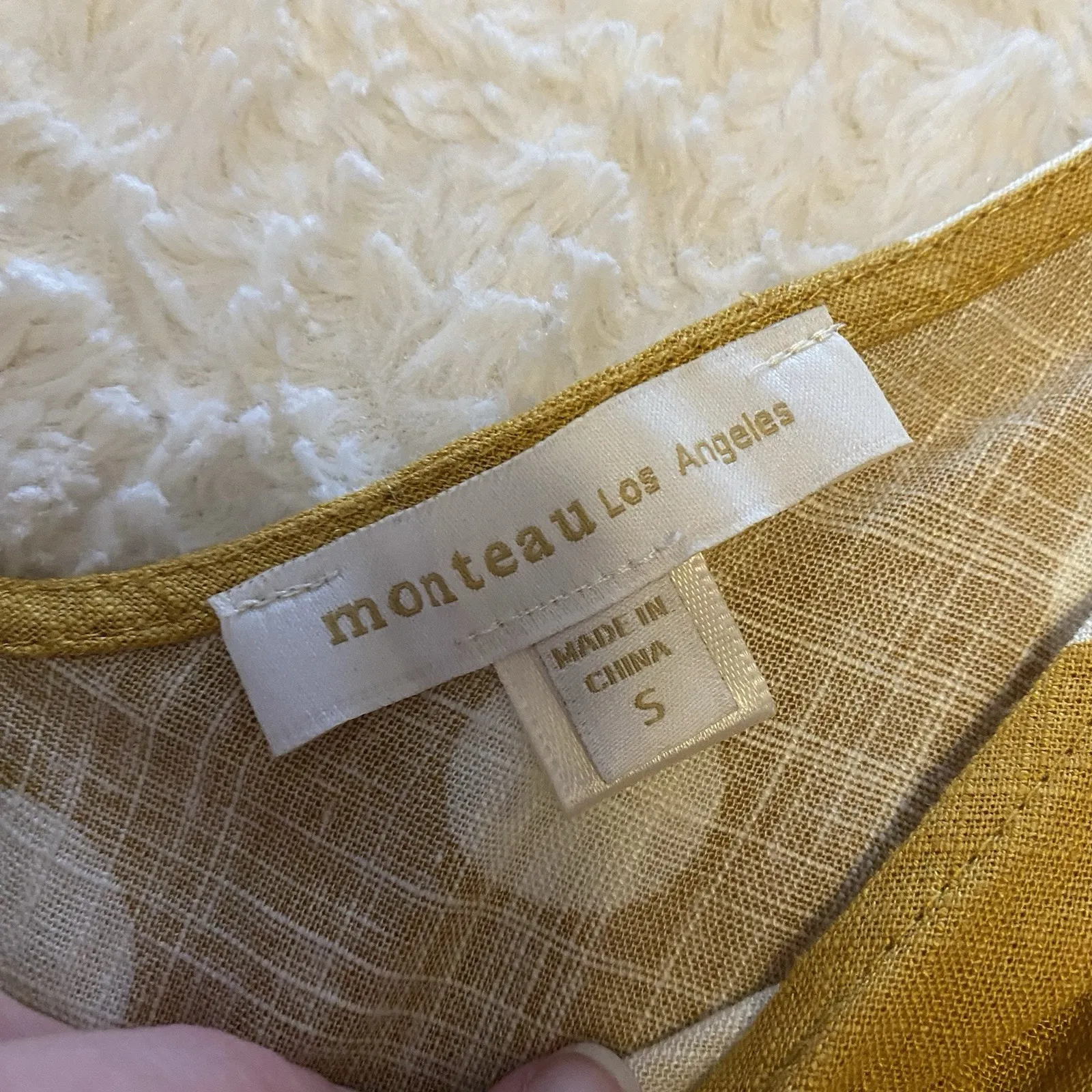 Monteau Small Mustard‎ Polka Dot One Piece Sleevelesss Romper Buttonfront Boho - Image 2