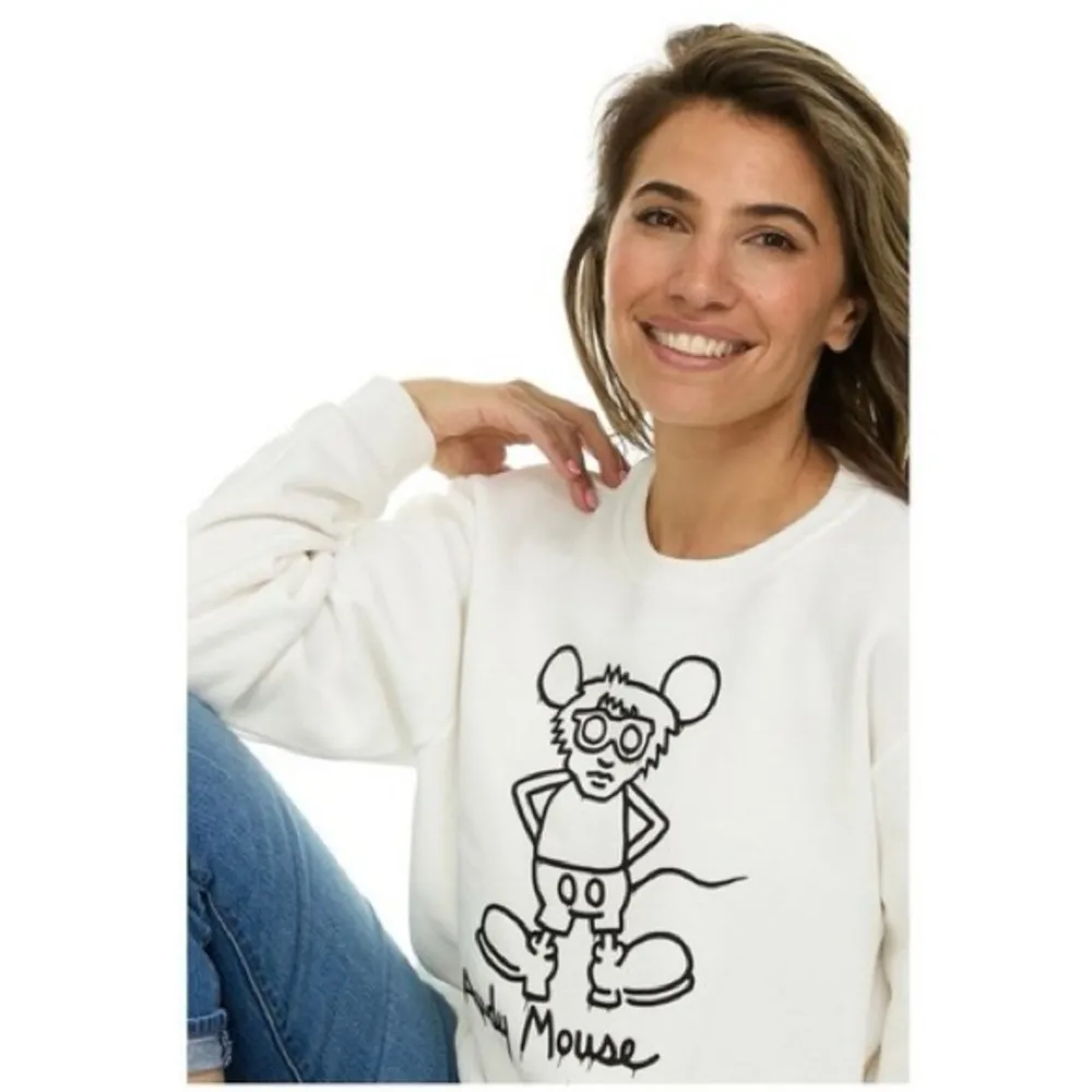 Authentic Keith Haring Andy Mouse Sweatshirt Rare!! White Size L - Image 5