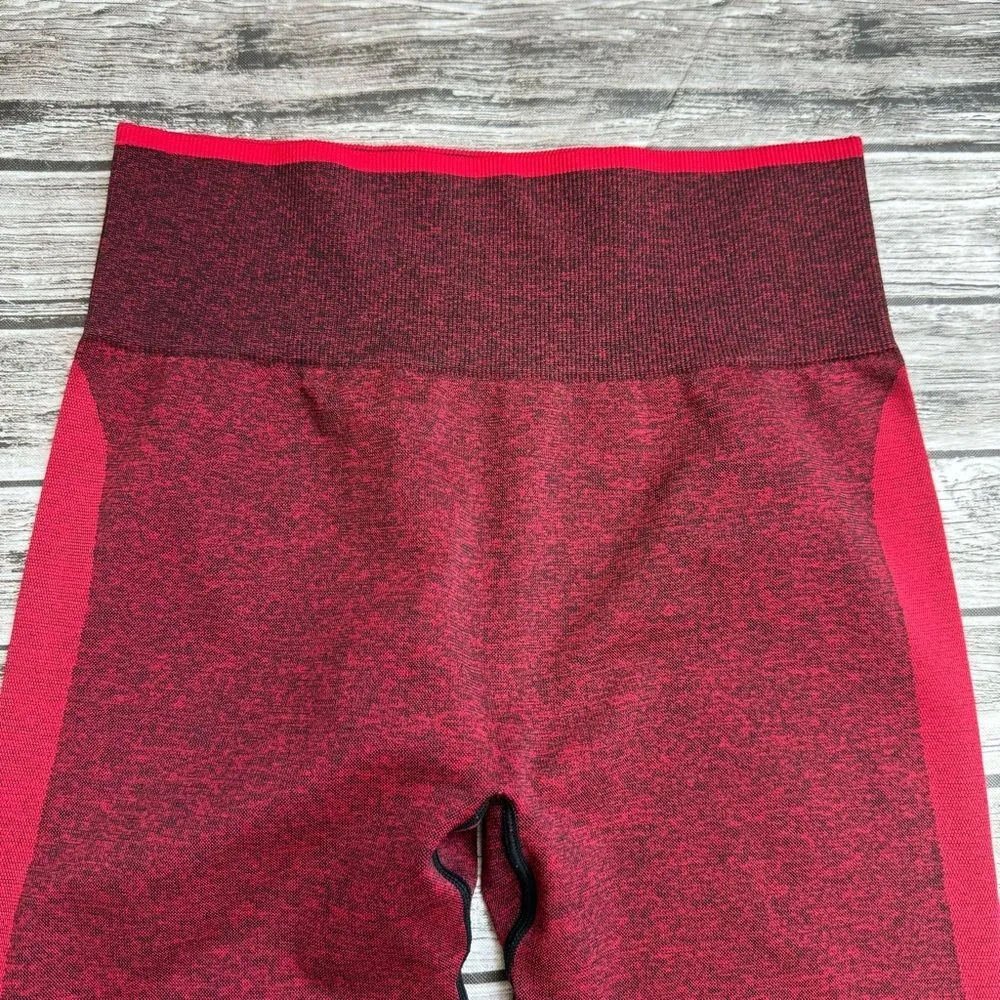 Victoria's Secret VS PINK Womens Seamless Workout Leggings M Med Medium Red Wine - Image 3