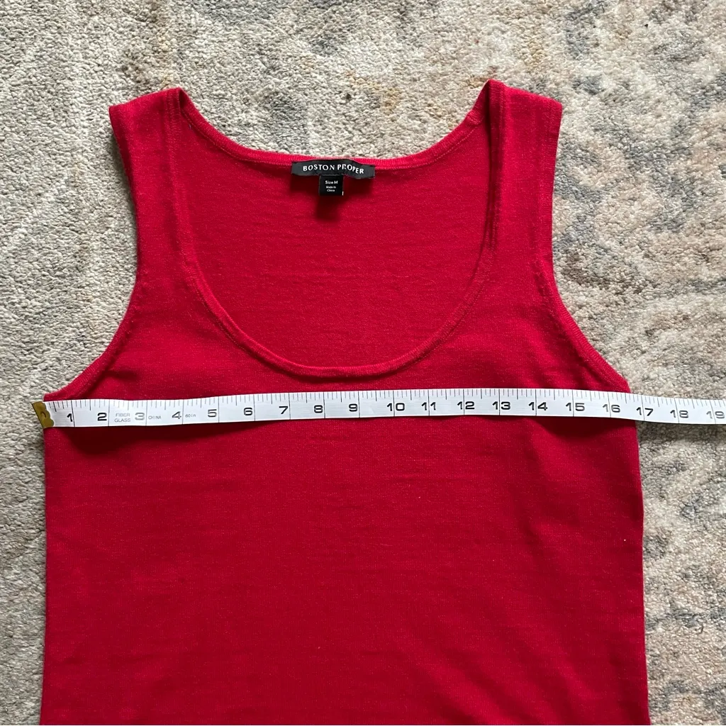Boston Proper Red Cashmere Blend Scoop Neck Sweater Tank Medium - Image 8