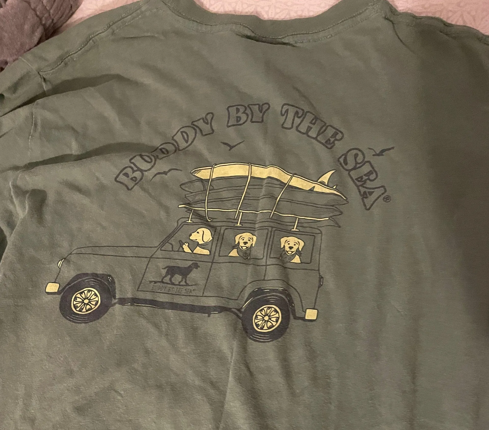 buddy by the sea green t shirt Size M - Image 2