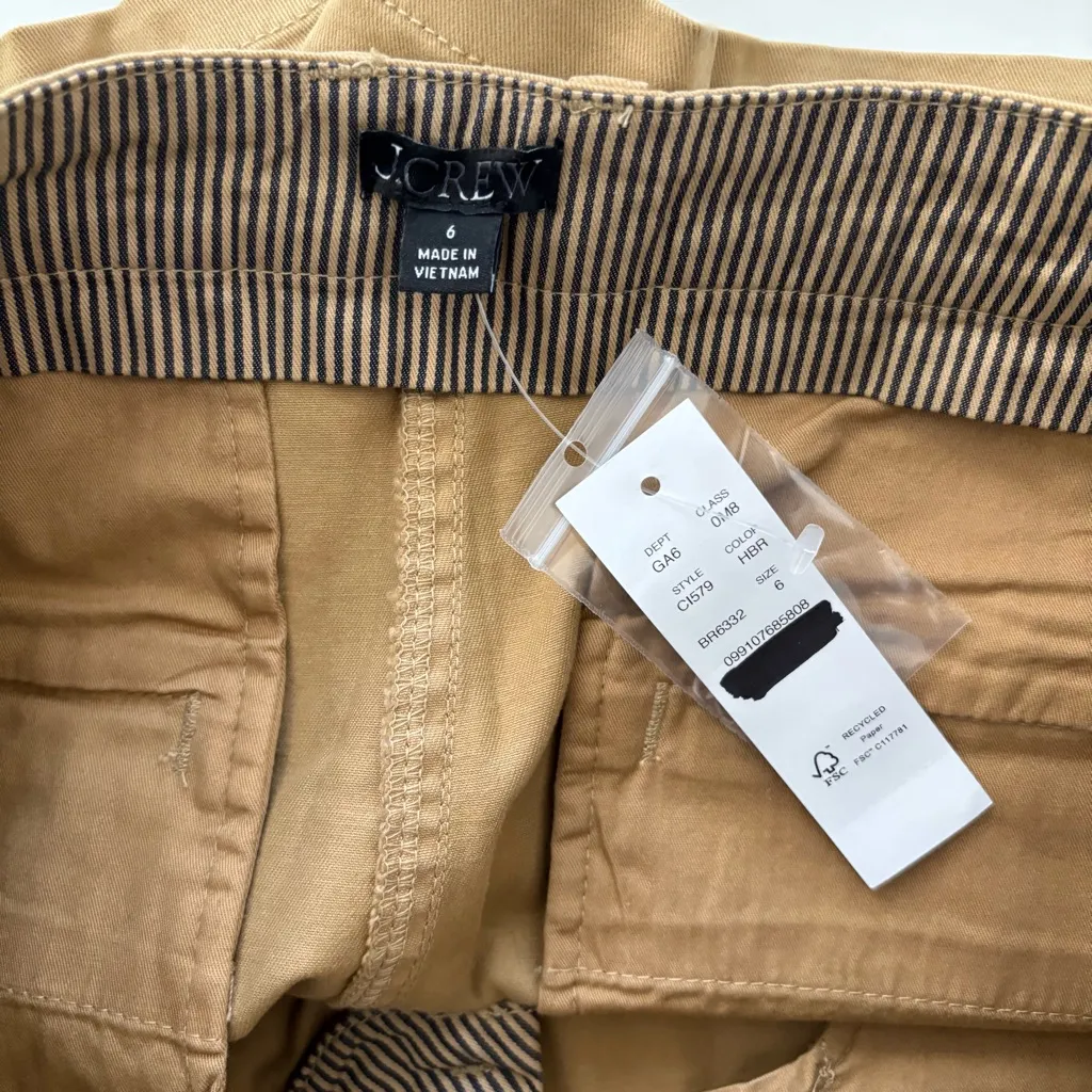 NWT J. Crew 3" Pleated Heritage Chino Short Honey Brown - Image 4