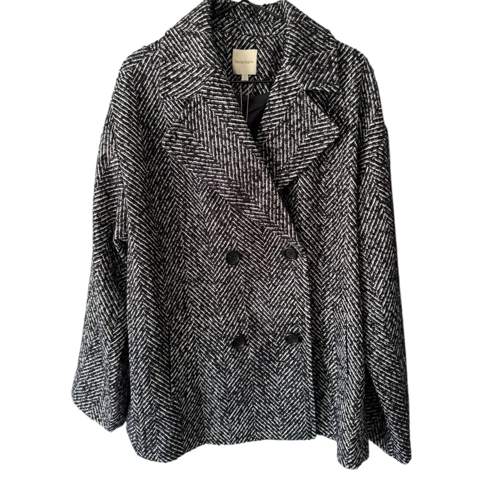 Favorite Daughter‎ Peacoat Oversized Herringbone Navy XL Blue - Image 6