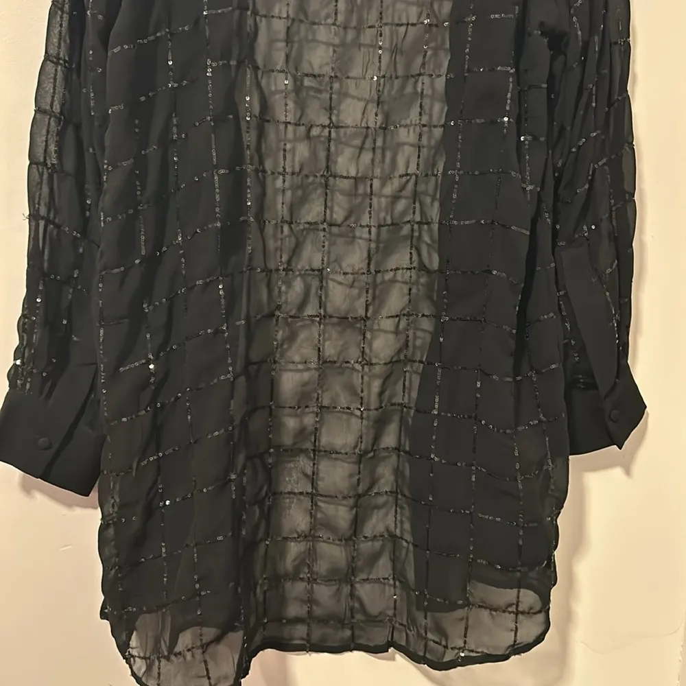 Anthropologie Rinku Dalamal Sequin Shirt Dress Size M Medium - Image 5