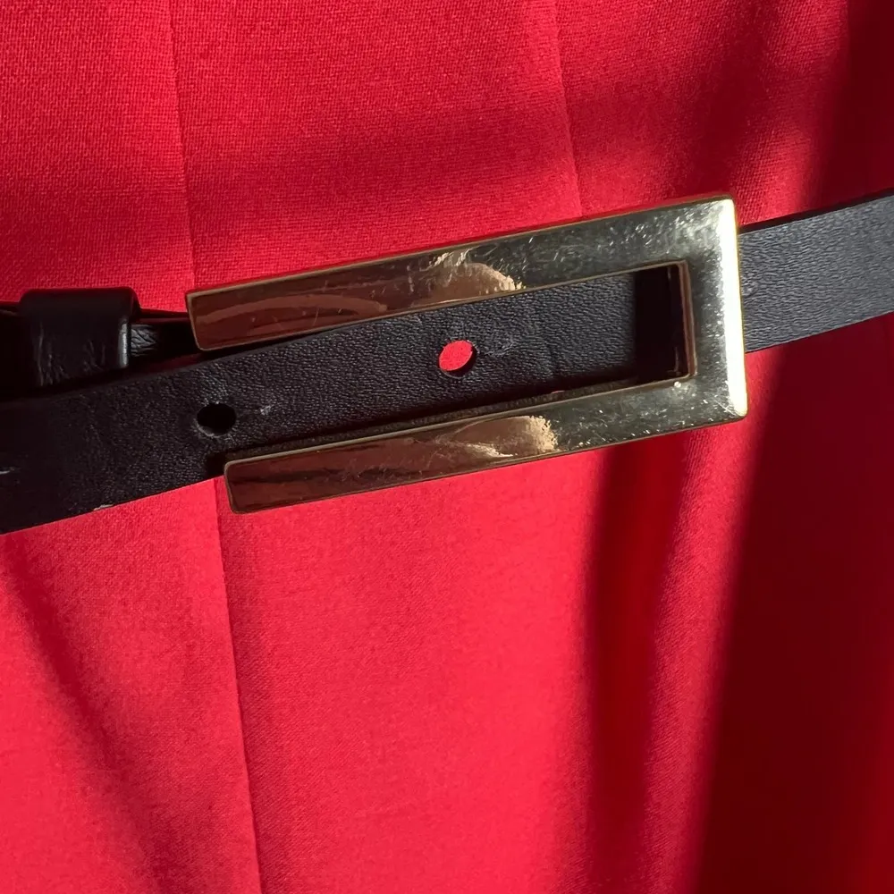 Liz Claiborne Teaberry Pink Sleeveless Flounce Flared Hem Belted Dress Size 12 - Image 5