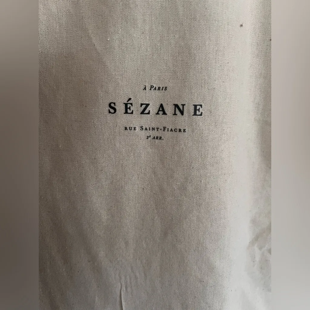 Rare NWT  Sezane Mike Coat Wrap Cardigan Sweater Black Cream Size 40 - Image 12