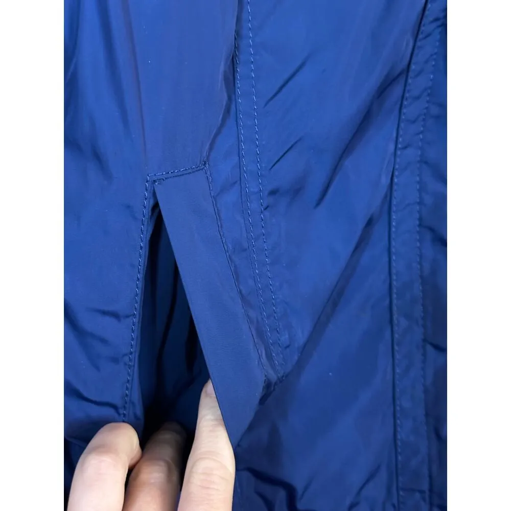 Y2K DKNY Blue Windbreaker Long Sleeve Zip Up Hooded Crop Rain Jacket Size Small - Image 7