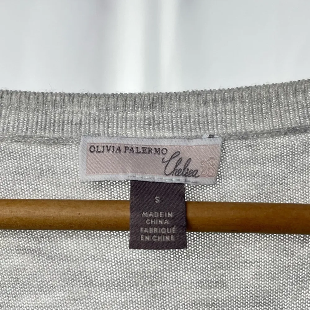 Olivia Palermo for Chelsea28 Ruffle Open Back Sweater in Grey Size Small - Image 4