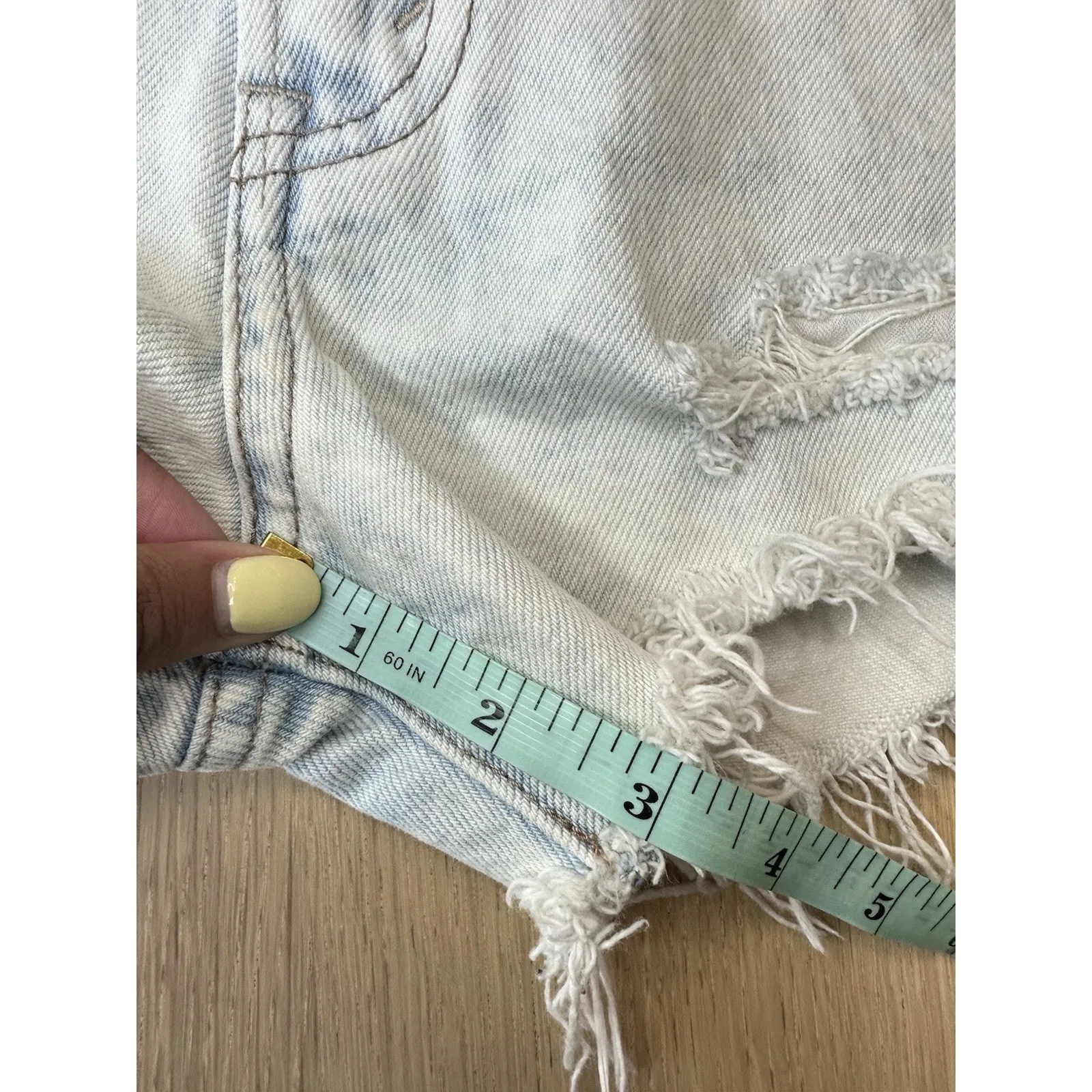 Abercrombie & Fitch Denim Shorts Womens Light Wash Annie High Rise Sz 25 2063 - Image 5