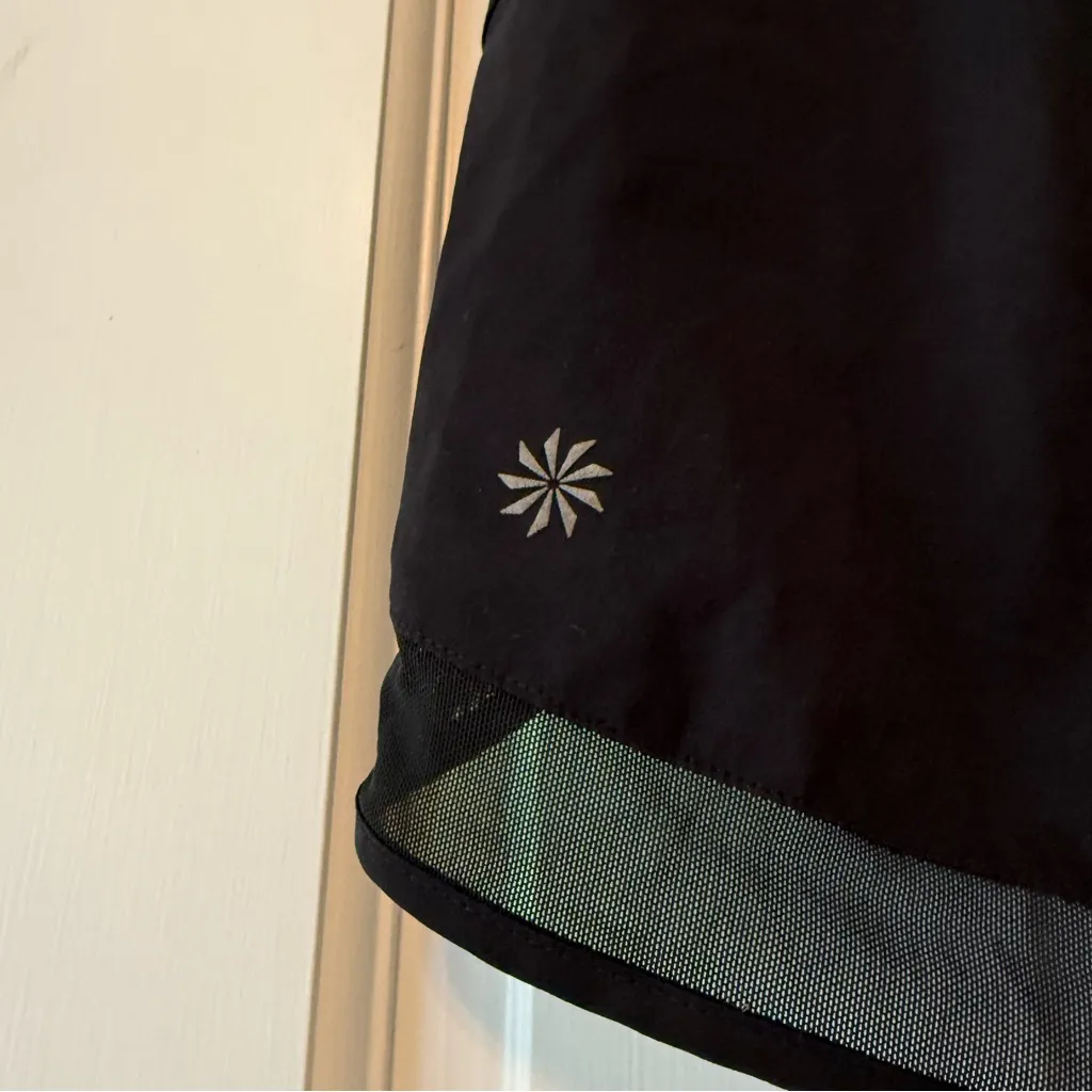 Athleta Black Mesh Racer Run Shorts 4” Size Small - Image 8