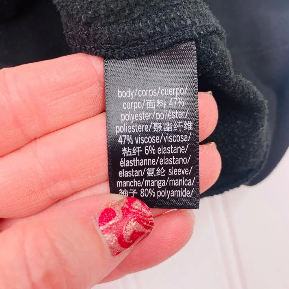 Victoria Sport Black Faux Leather Sleeve Crewneck Sweatshirt Size S Pullover - Image 4