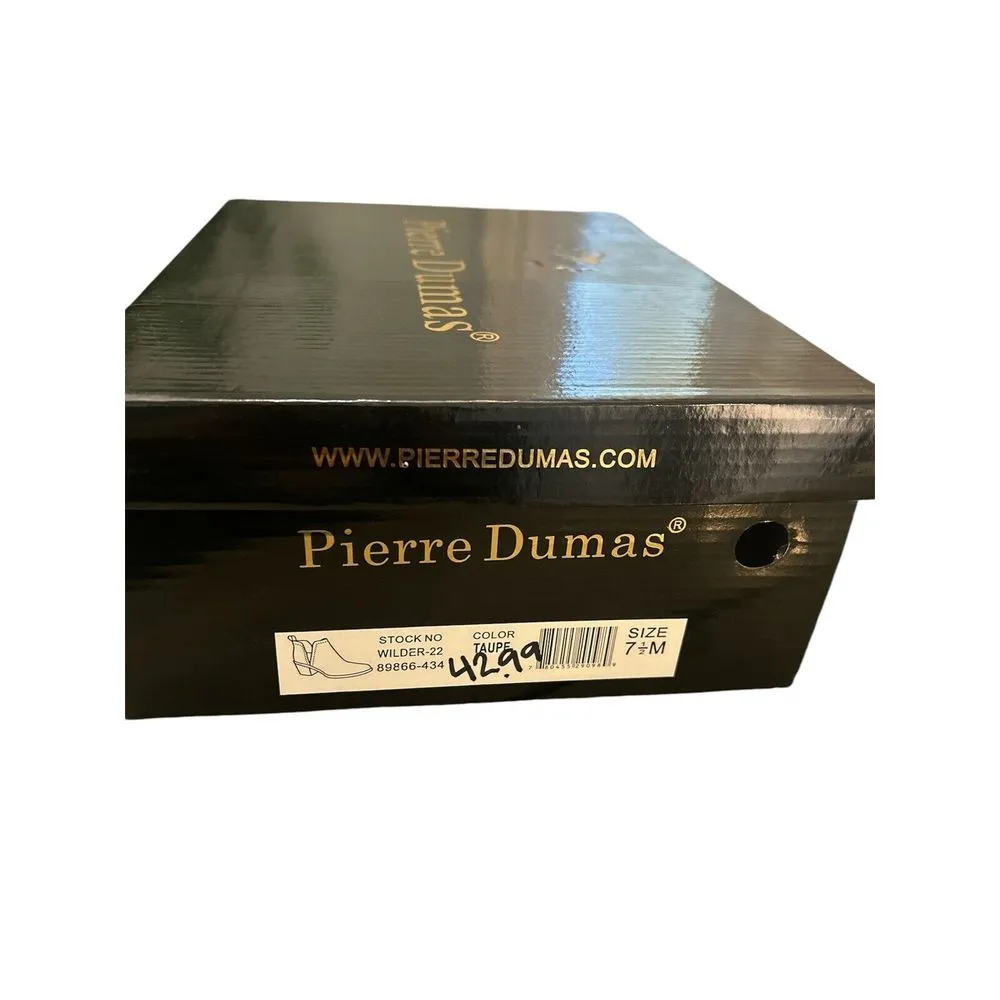 Pierre Dumas Womens Tan Taupe‎ Suede Low Heel Ankle Bootie  size 7.5 - Image 5