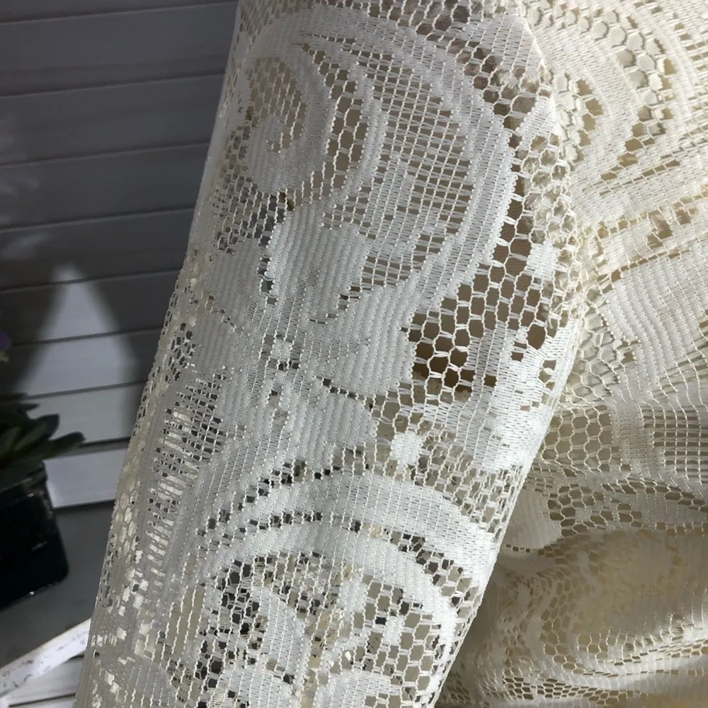 Sears Vintage 70s Cream Lace Floral Maxi Dress XL - Image 7