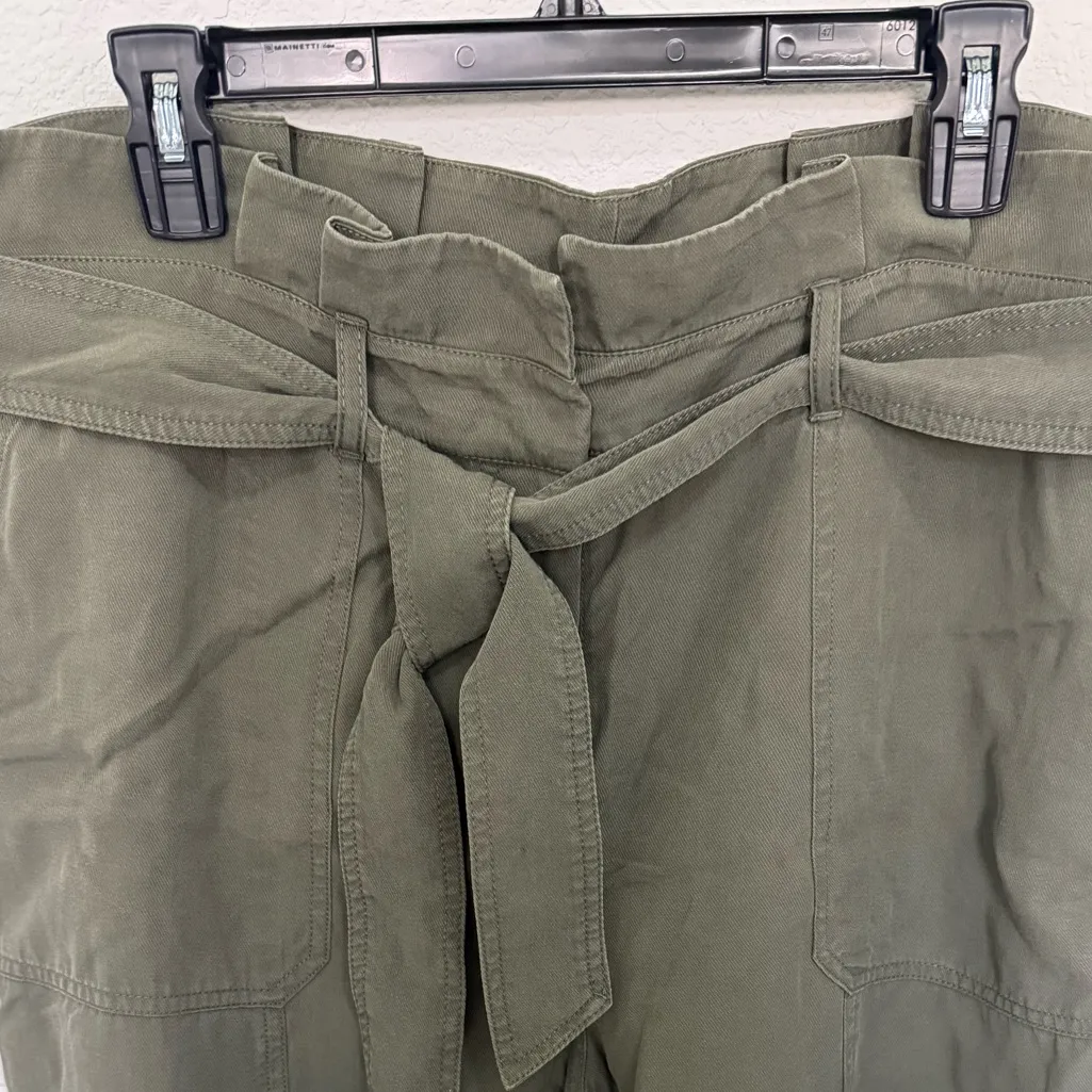 BODEN Paperbag Utility Jogger Pant Tie Belted Waist Khaki Olive Green Size 12P - Image 6