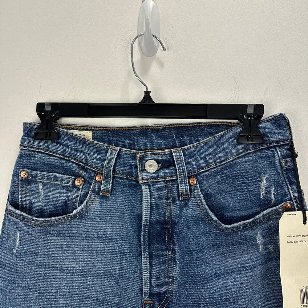Levi's Premium 501 Original Cropped Womens Jeans High Rise Blue W 26  L 26 NWT - Image 8