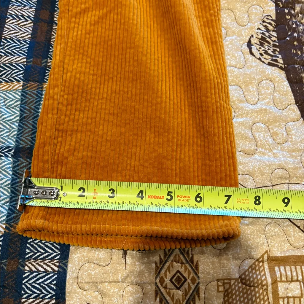 Blue Blush Exposed Zipper Corduroy Pants burnt orange women’s L NWT - Image 9