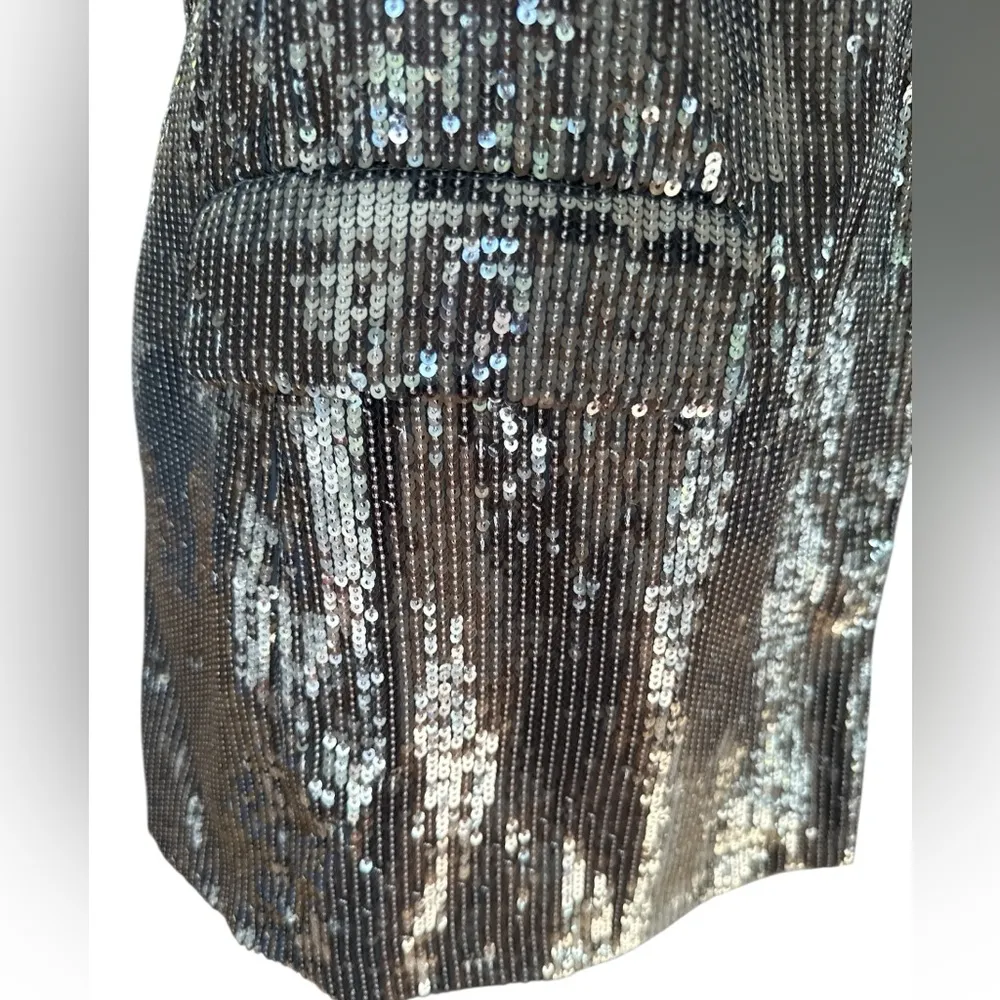 NWT Rachel Zoe Rixey Sequined One-Button Blazer Blue Small - Image 4