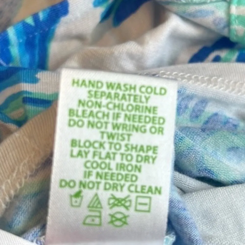 Lilly Pulitzer Neveah blue seashells ruffle one shoulder top blouse beach XS - Image 7