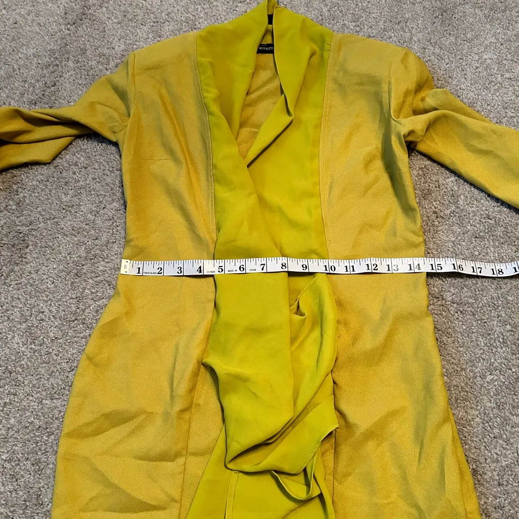 Olive‎ Chiffon Drape Detail Long Sleeve Bodycon Dress size 4 - Image 10